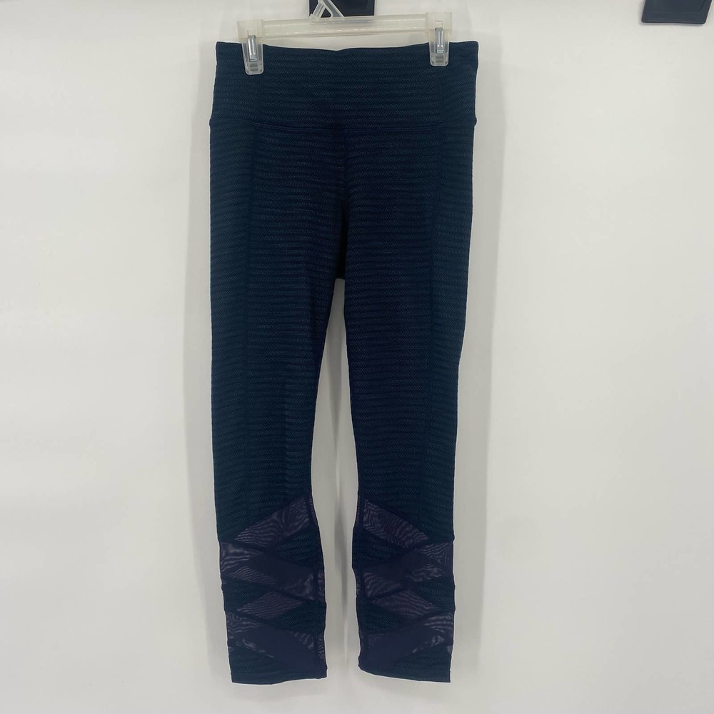 Athleta Navy Blue Leggings With Shear Bottoms Size Extra Small, XS